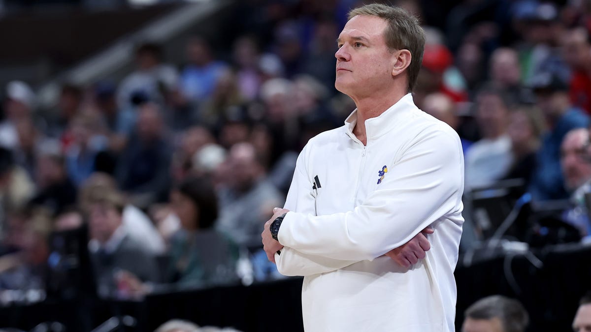 Kansas coach Bill Self during the second half in the second round of the 2024 NCAA Tournament against the Gonzaga Bulldogs at Vivint Smart Home Arena-Delta Center.
