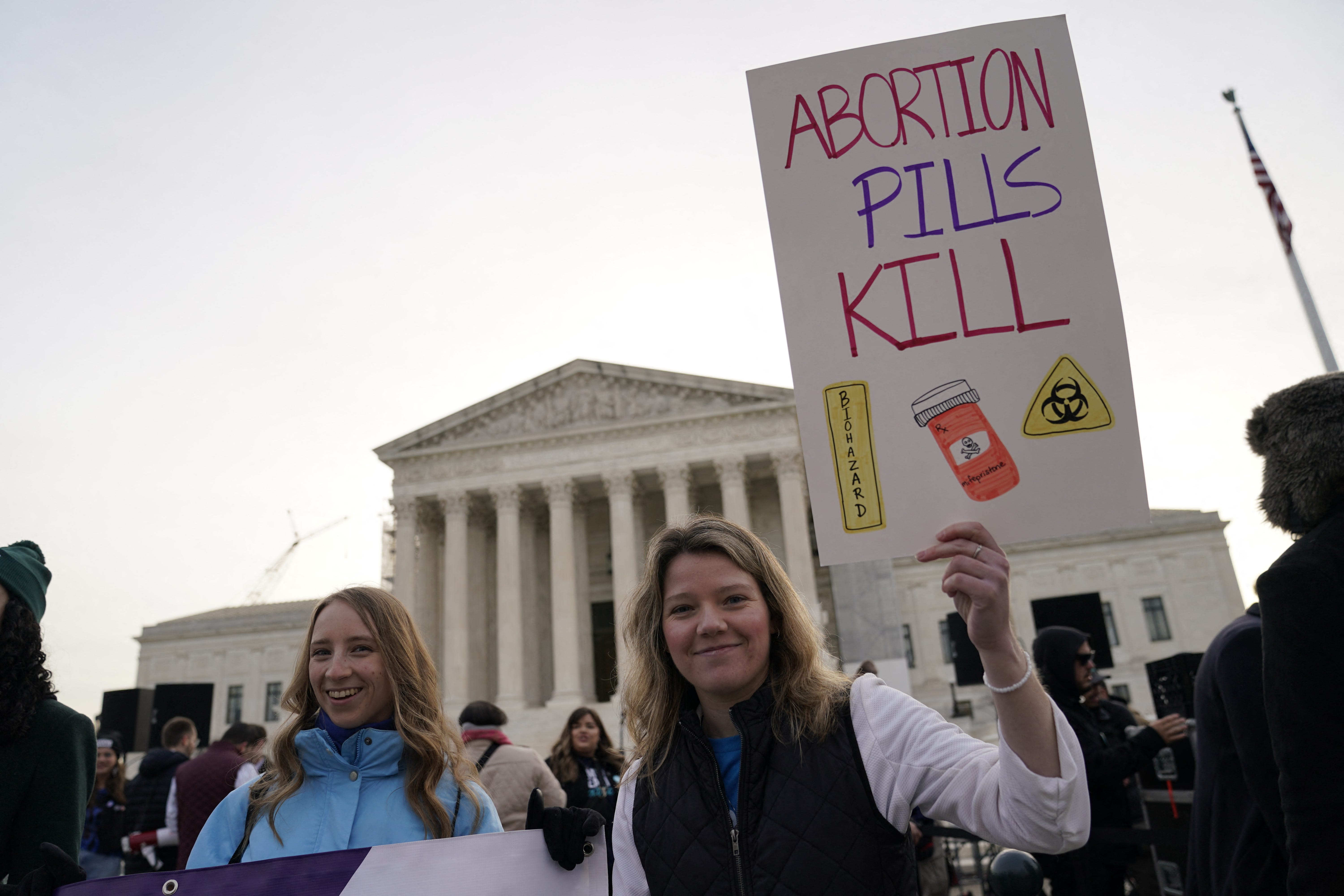 Anti-Abortion rights activist rally in front of the US Supreme Court on March 26, 2024, in Washington, DC.