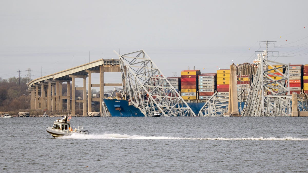 The Francis Scott Key Bridge, a major span over the Patapsco River in Baltimore, collapsed March 26, 2024 in Baltimore, Maryland after it was struck by a large cargo ship, prompting a massive emergency response for multiple people in the water. The Baltimore City Fire Department described the collapse as a mass-casualty incident.