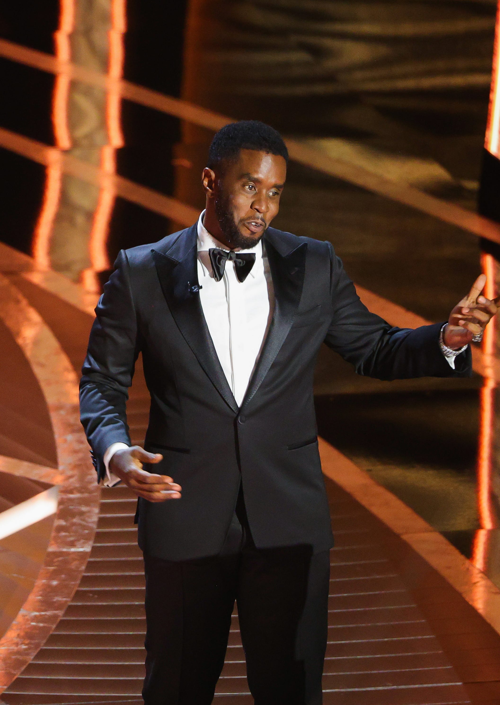 Sean "Diddy" Combs speaks on stage at the 94th Academy Awards in Beverly Hills, California, on March 27, 2022.