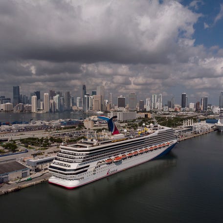 The Carnival cruise ship Sunrise is seen docked at Miami Port, in Miami, Florida, U.S., June 18, 2022.