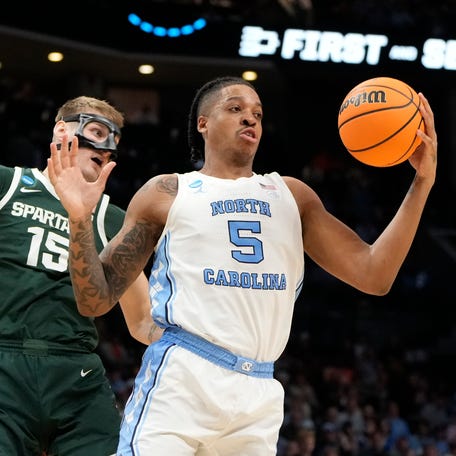 Armando Bacot scored 18 points and pulled down seven rebounds in North Carolina's second-round win over Michigan State.