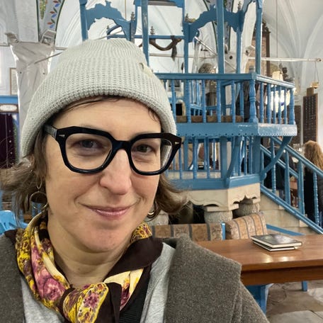 "The things that are happening now are the things that happened which led my grandparents to flee eastern Europe," Mayim Bialik says. Here, she is pictured during a recent trip to Israel.