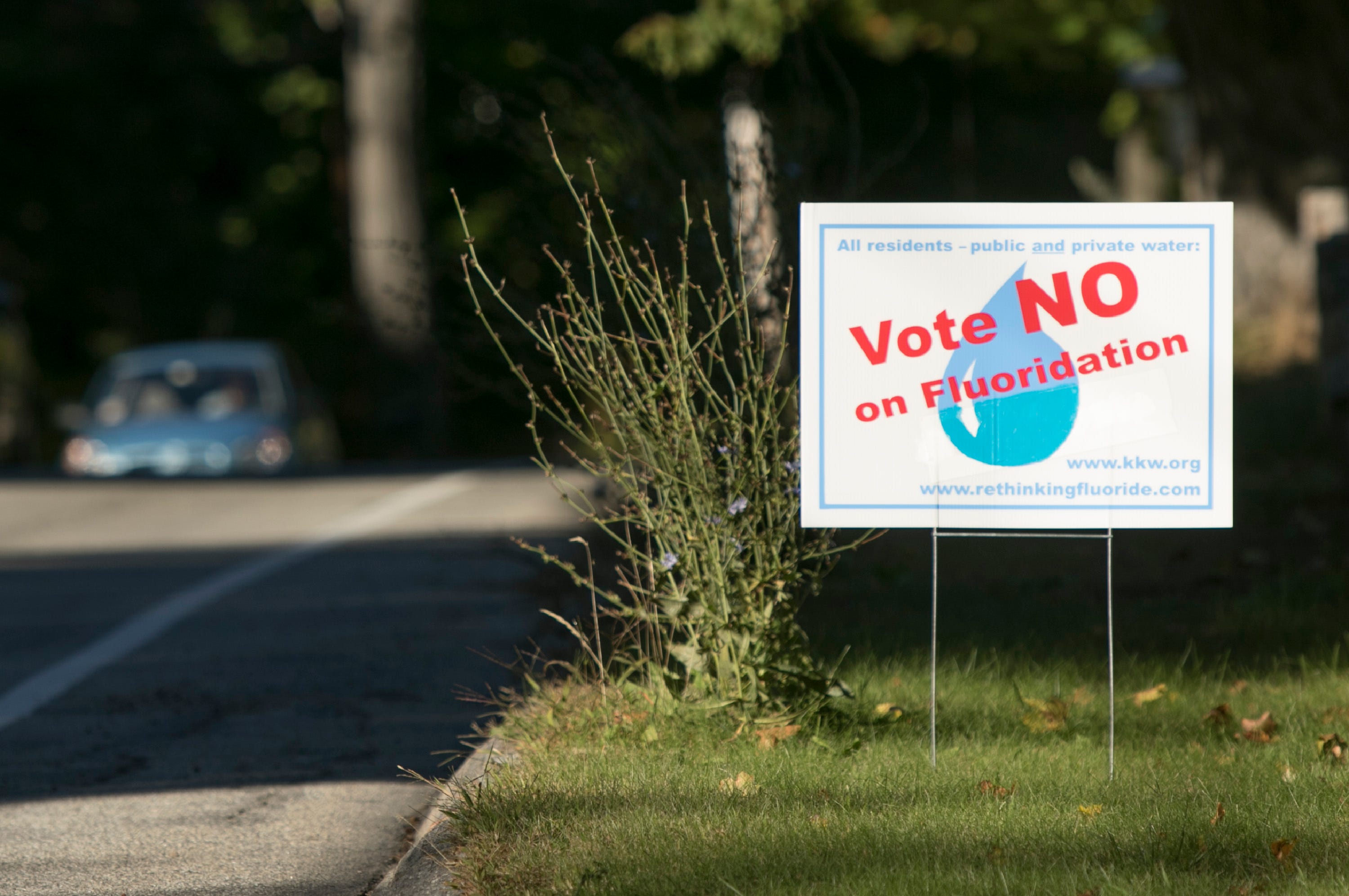 Signs have sprung up on roadsides urging a no vote on a referendum asking residents in seven towns served by the Kennebunk, Kennebunkport and Wells Water District if they want to continue adding fluoride to drinking water. A forum will be held Monday in Kennebunk to discuss the upcoming referendum.