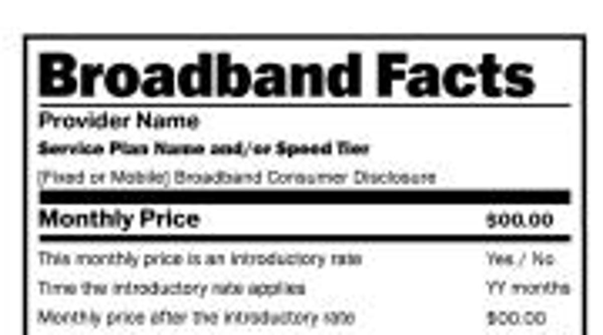 FCC broadband ‘nutrition labels’ for internet providers now in effect