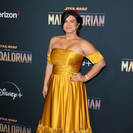 Gina Carano attends the premiere of Disney+'s "The Mandalorian" at the El Capitan Theatre on November 13, 2019 in Los Angeles, California.