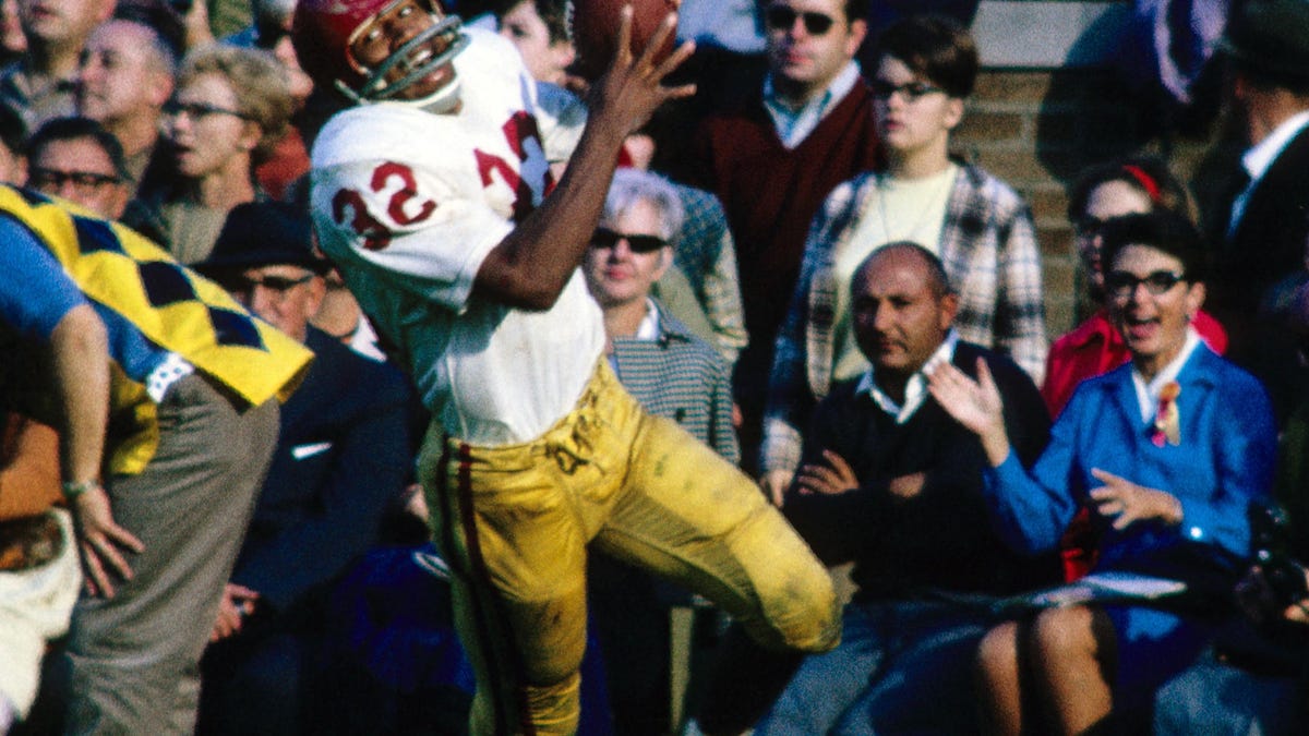 Here’s a look at O.J. Simpson’s career highlights in football and athletics