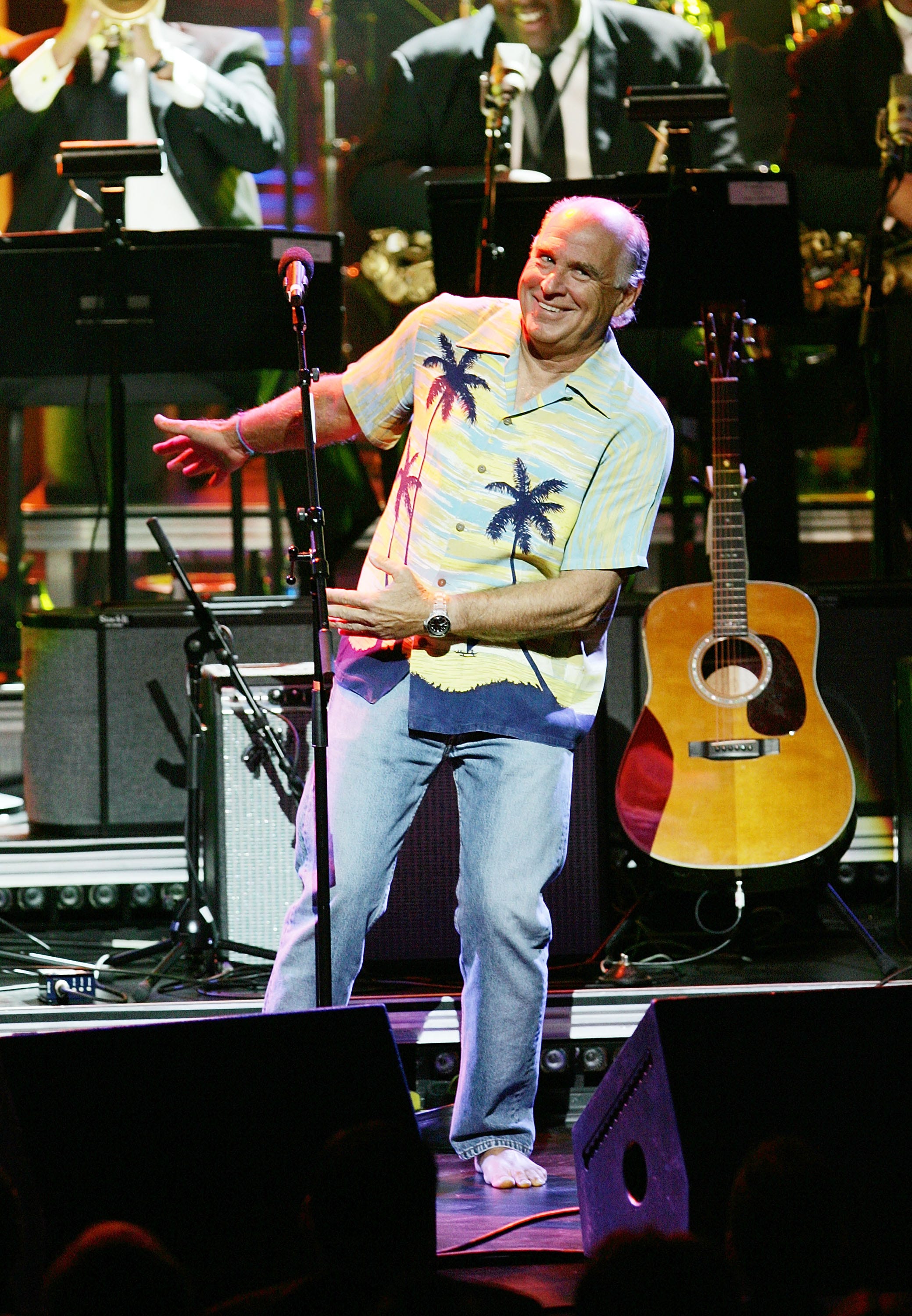 Musician Jimmy Buffett performs at Jazz At Lincoln Center's 6th Annual Spring Gala on May 14, 2007, in New York City.