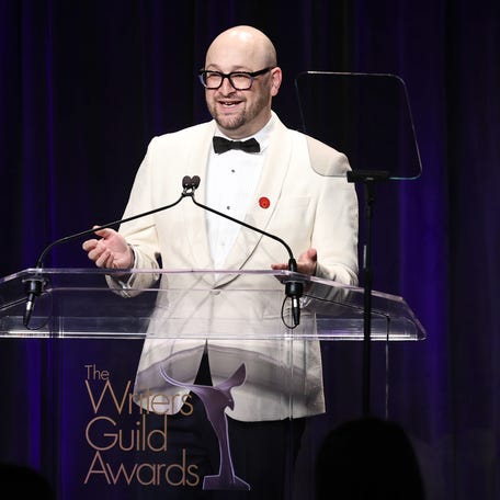 NEW YORK, NEW YORK - APRIL 14: Josh Gondelman speaks onstage during the 2024 Writers Guild Awards New York Ceremony on April 14, 2024 in New York City. (Photo by Jamie McCarthy/Getty Images for Writers Guild of America East) ORG XMIT: 776123399 ORIG FILE ID: 2148643868
