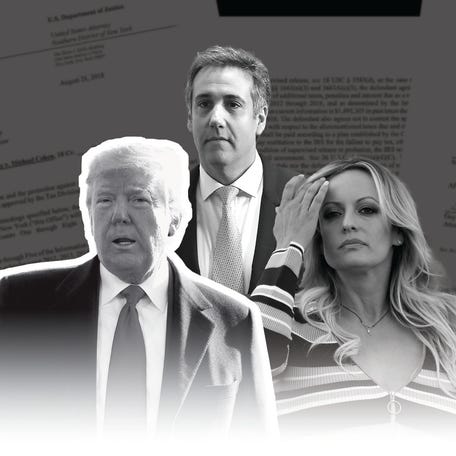 Trump faces 34 felony counts of falsifying business records to hide reimbursement payments to former Trump lawyer Michael Cohen for the money paid to adult film actress Stormy Daniels.