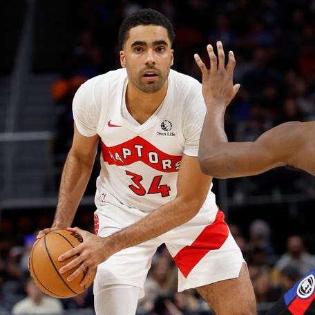 Raptors two-way player Jontay Porter averaged 4.4 points in 26 games this season.