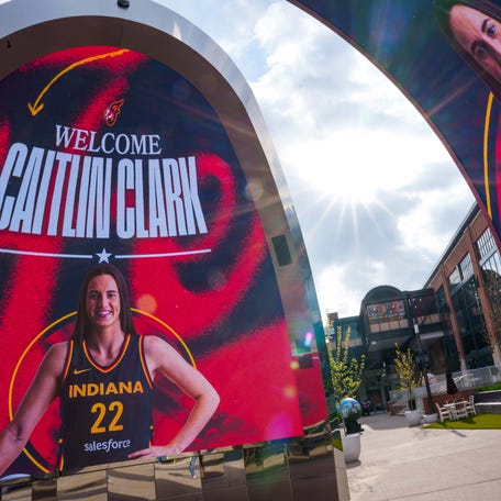 A press conference welcoming Indiana Fever player Caitlin Clark is held Wednesday, April 17, 2024, at Gainbridge Fieldhouse in Indianapolis