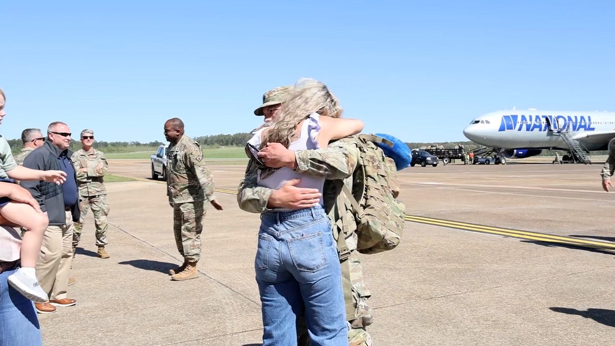 Soldiers finally embracing their loved ones