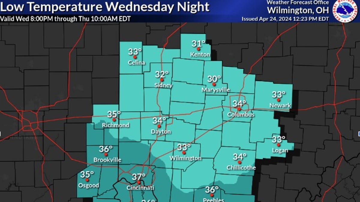 Frost advisory, freeze warning issued for several Ohio counties
