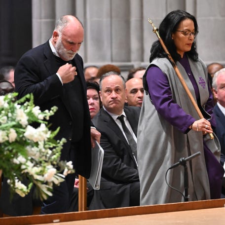 World Central Kitchen (WCK) Founder Jose Andres attends an interfaith memorial service for the seven WCK workers killed in Gaza, at the Washington National Cathedral, in Washington, DC, on April 25, 2024.