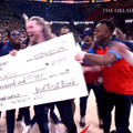 Watch: 26-year-old Thunder fan, OKC nurse makes $20,000 shot during Thunder vs. Pelicans