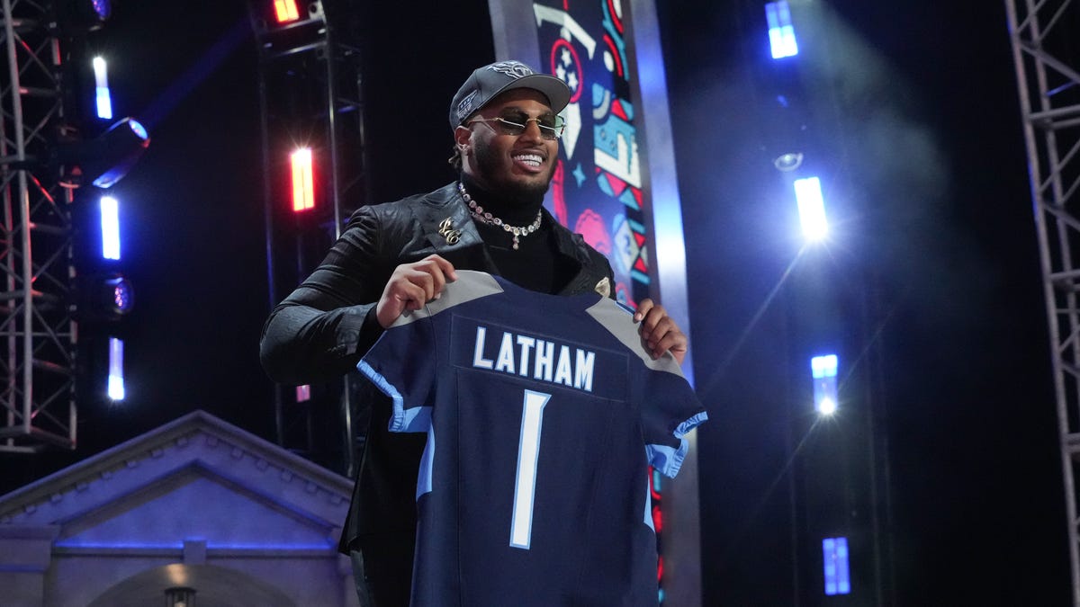 How to buy JC Latham’s Tennessee Titans jersey after 2024 NFL Draft selection