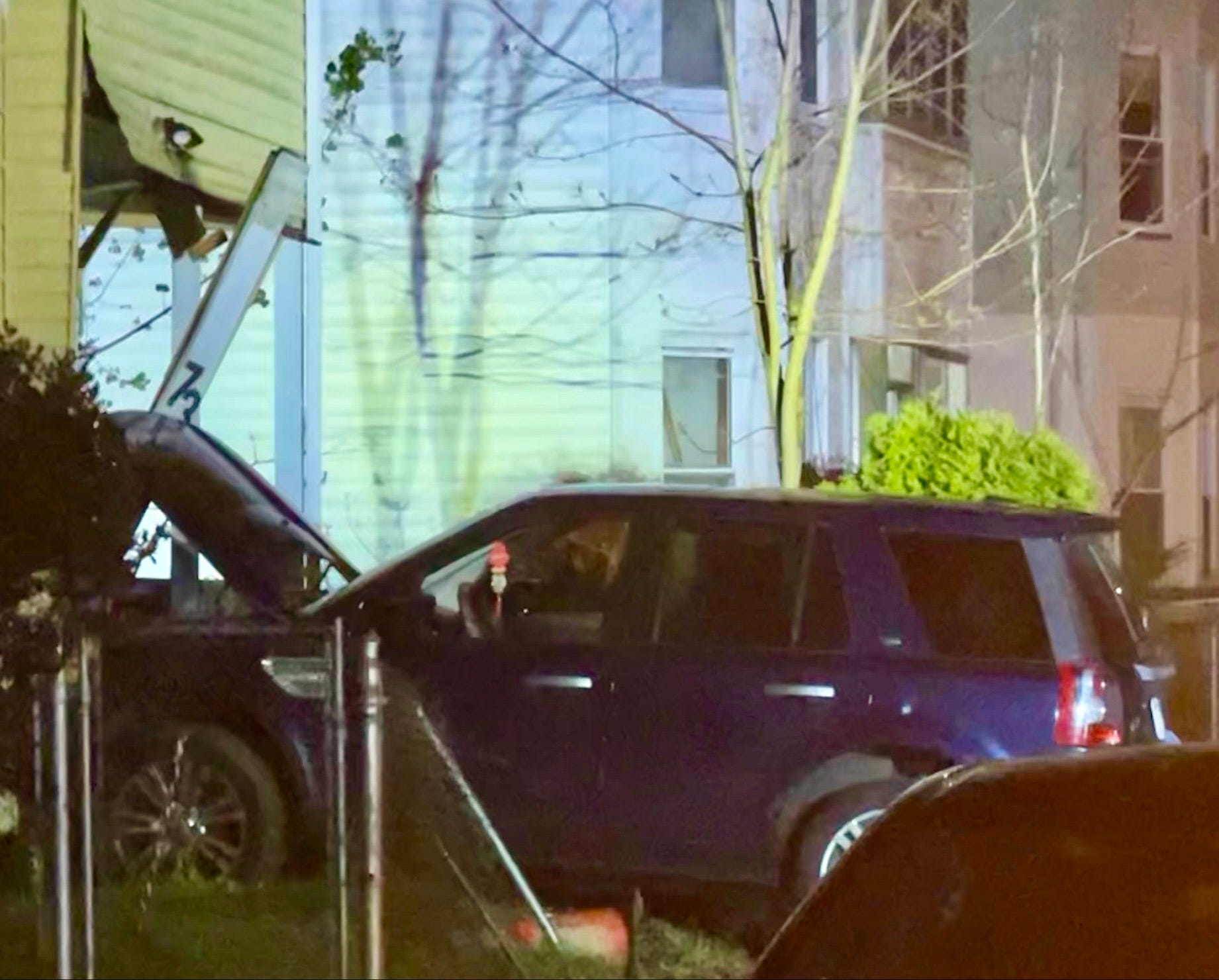 Worcester police at the crash scene on Paine Street late Tuesday.