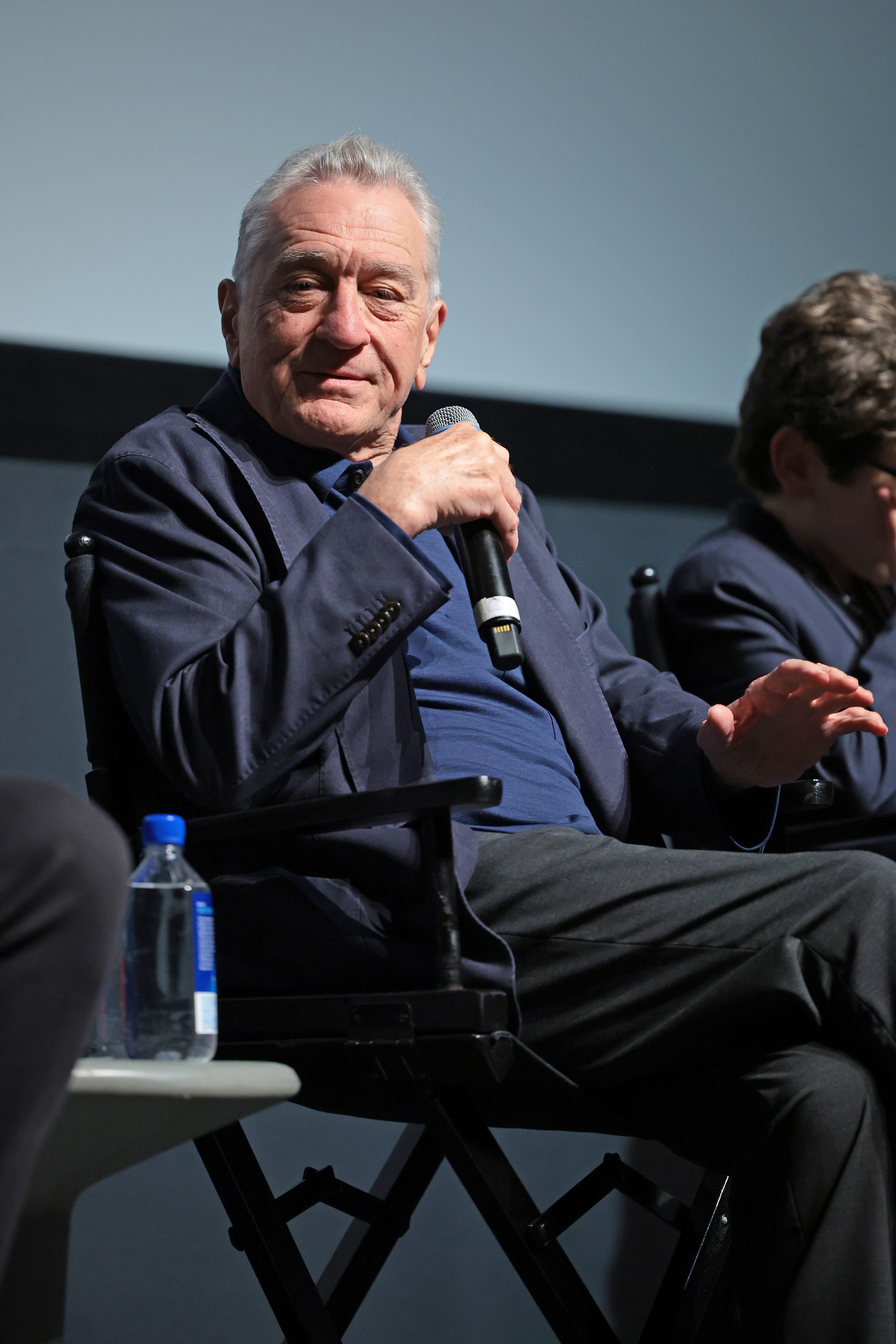 NEW YORK, NEW YORK - APRIL 29: Robert De Niro speaks onstage at the screening of "Ezra" hosted by Tribeca and Bleeker Street at SVA Theater on April 29, 2024 in New York City. (Photo by Dimitrios Kambouris/Getty Images) ORG XMIT: 776133725 ORIG FILE ID: 2150758386