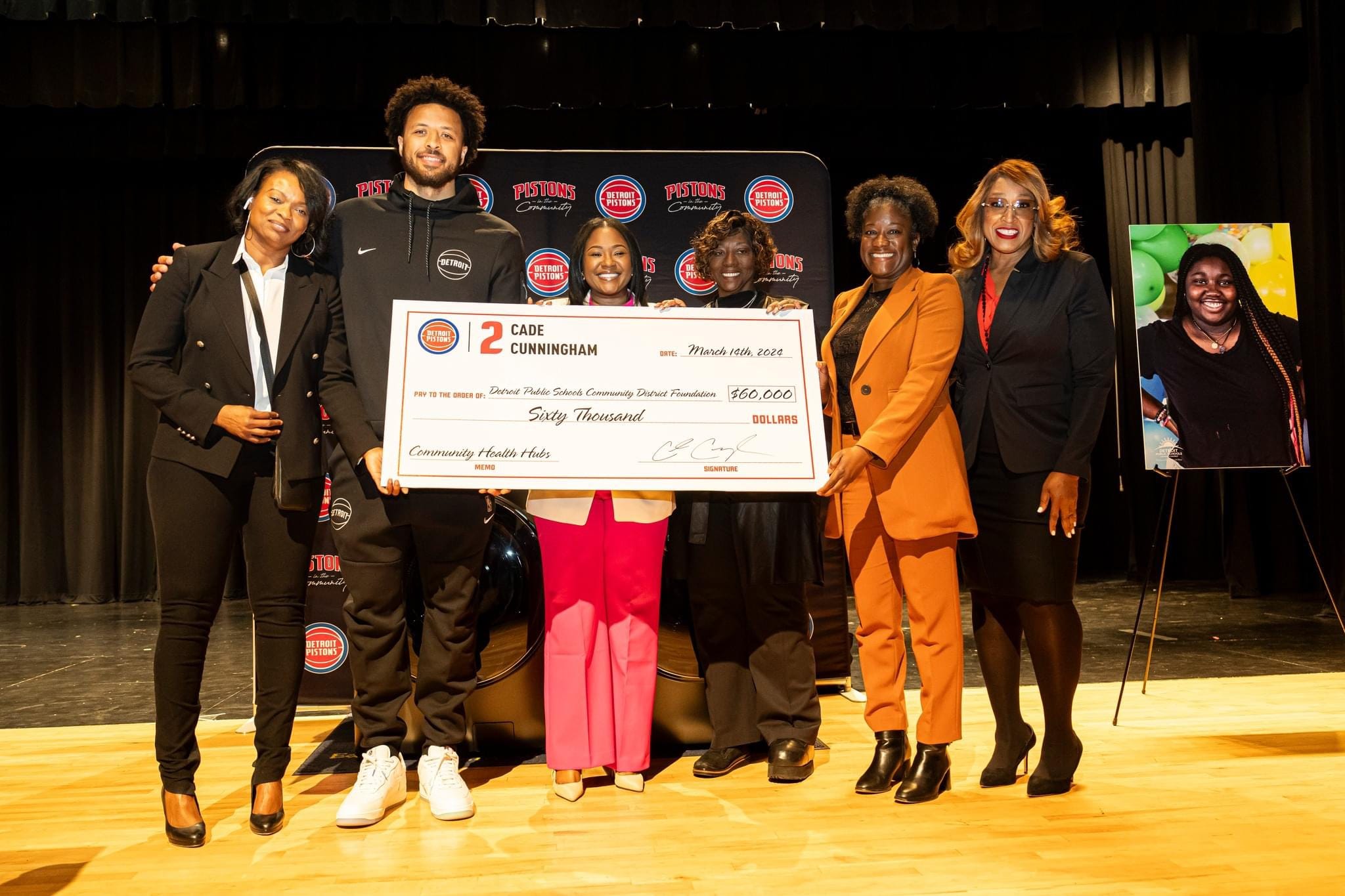 Community partnerships established by the DPSCD Foundation includes a recent collaboration with Detroit Pistons standout Cade Cunningham. Through the establishment of Cade's Care Closets, funded by a $60,000 donation from Cunningham, toiletries, hygiene products and non-perishable snacks will be made available for students to access across DPSCD's five current health hubs located at Osborn, Central/Durfee, Western, East English Village at Finney and Southeastern.