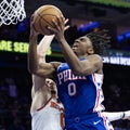 Joel Embiid, Tyrese Maxey give Sixers hope in defeat − and so does $180M bust with 0 points