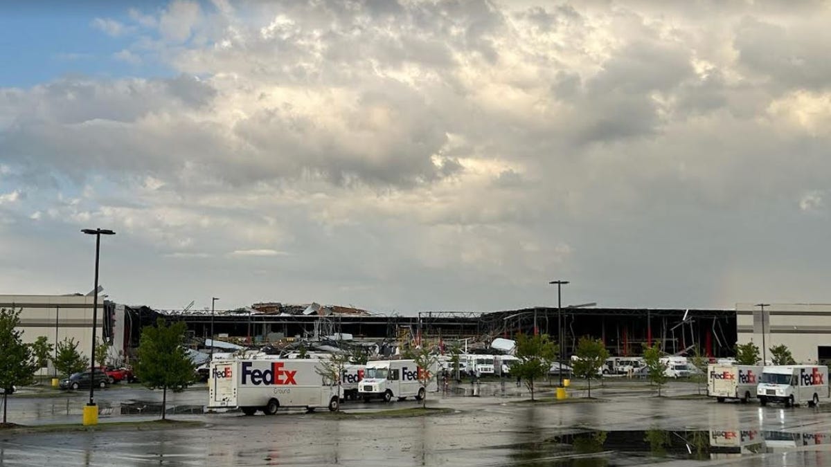 Multiple tornadoes touch down in West Michigan, significantly damaging a FedEx facility in Portage and leaving thousands of power outages.