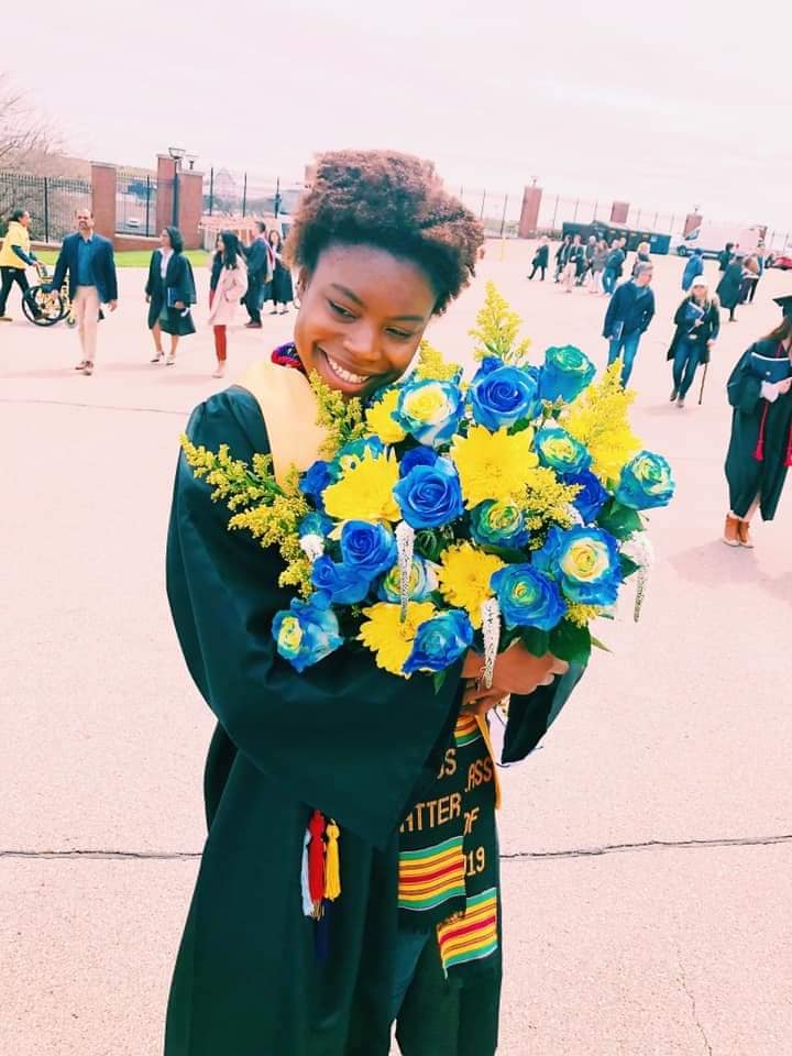 Chelsie Thompson's 2019 graduation from the University of Michigan was also an opportunity to showcase a maize and blue floral arrangement created by her father Claude Thompson, who hopes to serve 500 customers this Mother's Day weekend.