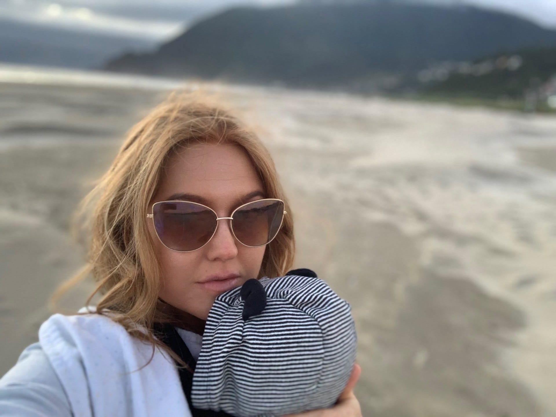 My 4-month-old son and I June of 2019.