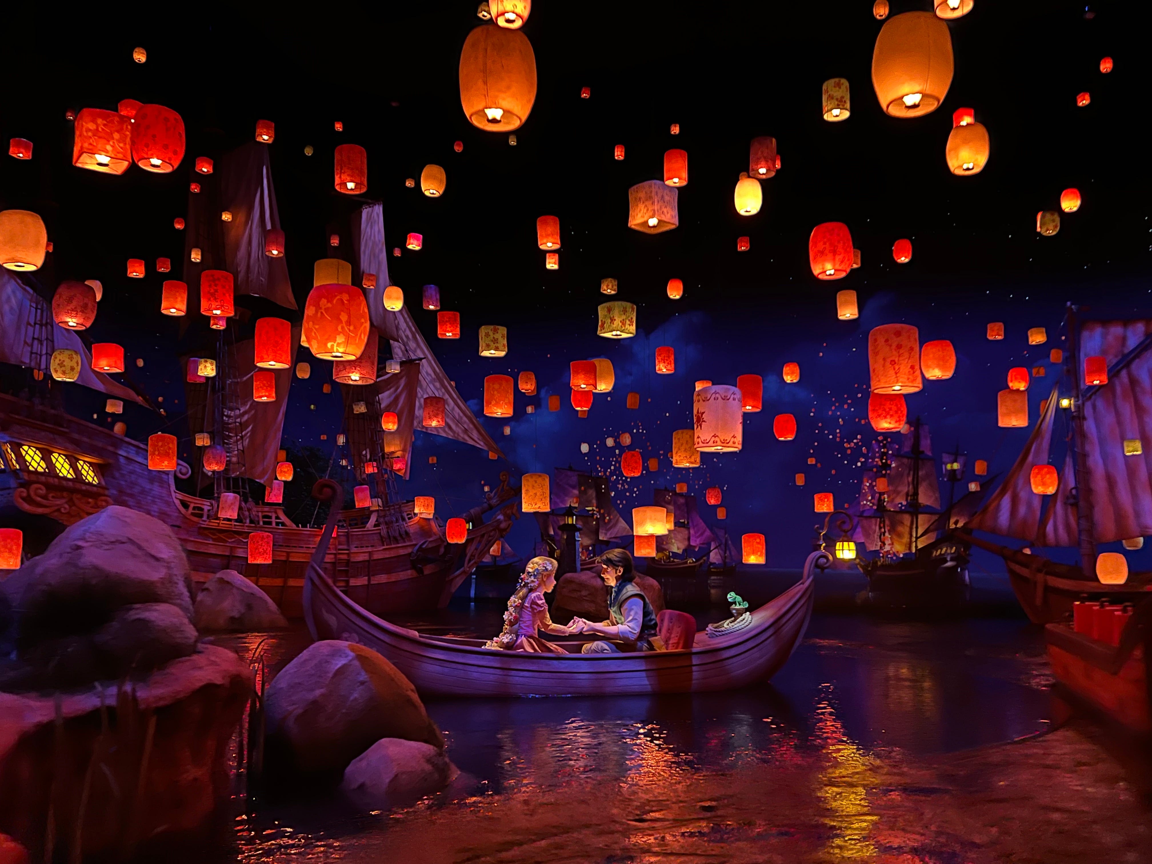 Lanterns, romance and music fill the air in this intimate moment on Rapunzel's Lantern Festival.
