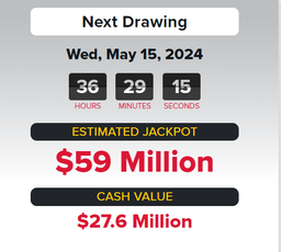 Powerball winning numbers for Wednesday, May 15, 2024 lottery drawing. Jackpot at $59M