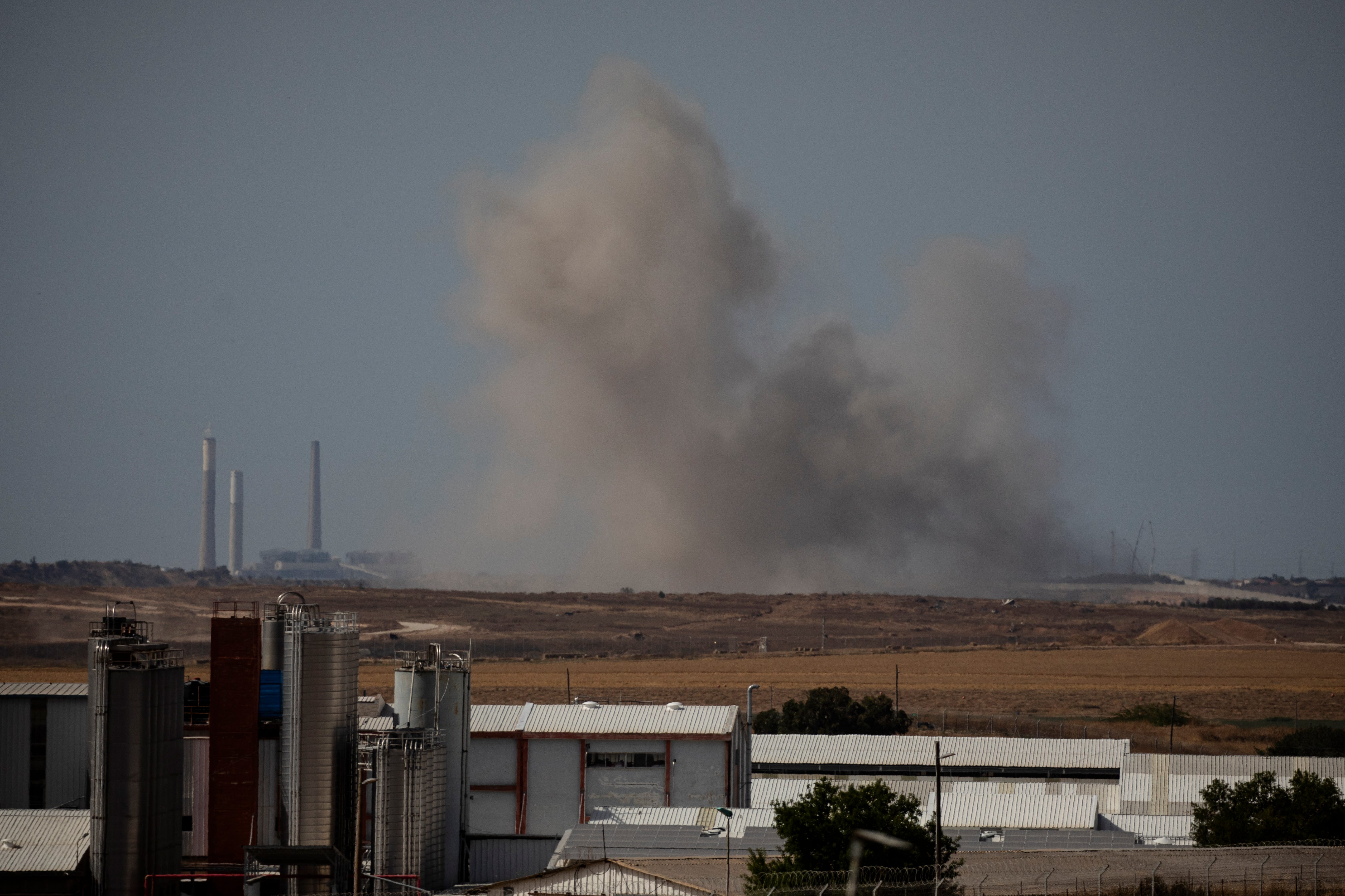 Smoke rises after an Israeli bombardment, as seen from a position from the Israeli side of the border on May 17, 2024, in Southern Israel, Israel. Negotiations over a ceasefire deal that would halt the war in Gaza are once again stalled, while Israel appears to be preparing for an expanded ground offensive around Rafah, despite international concern.