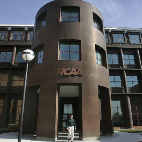 A view of the NCAA headquarters in Indianapolis.