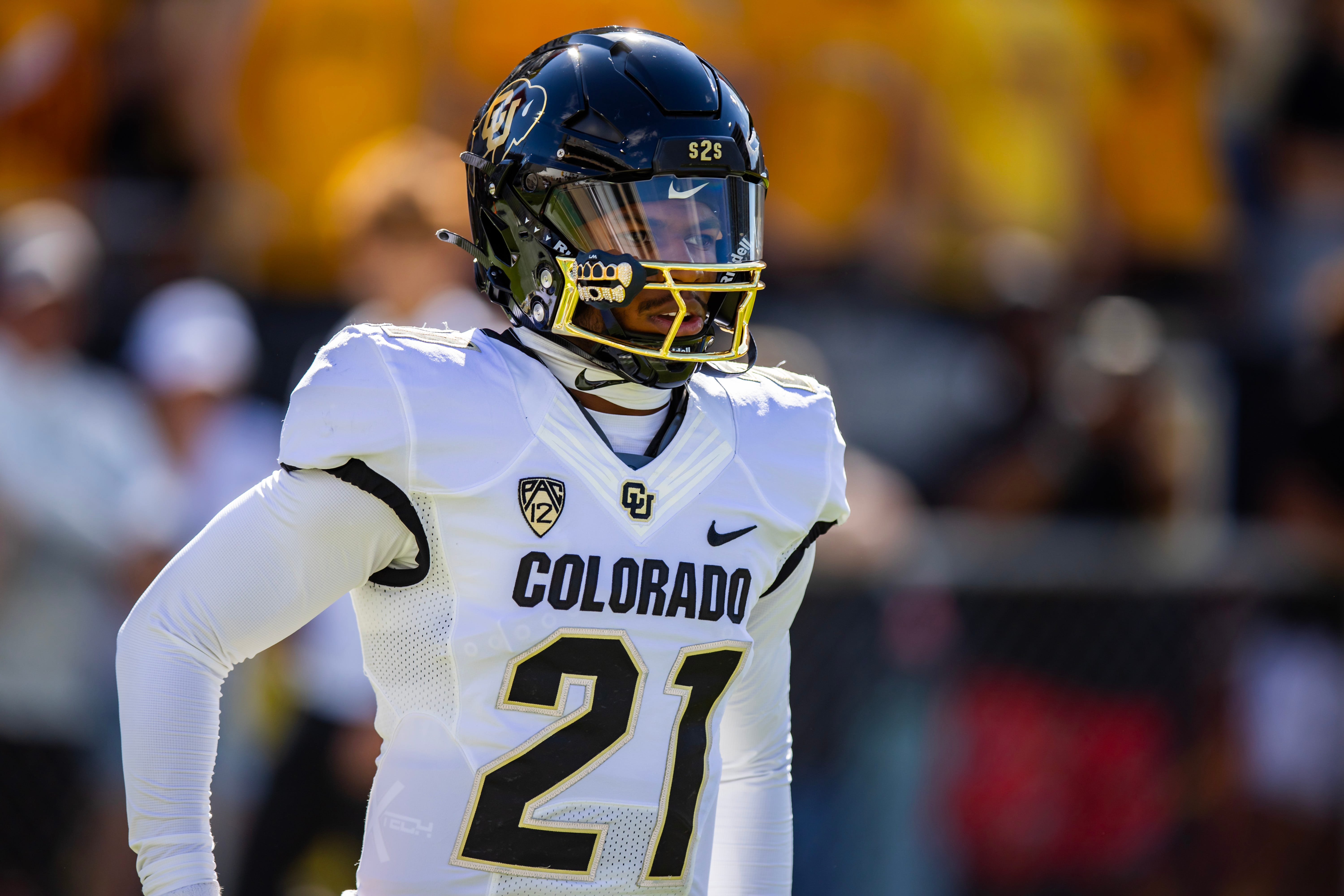 Colorado's Shilo Sanders during a game in October 2023.