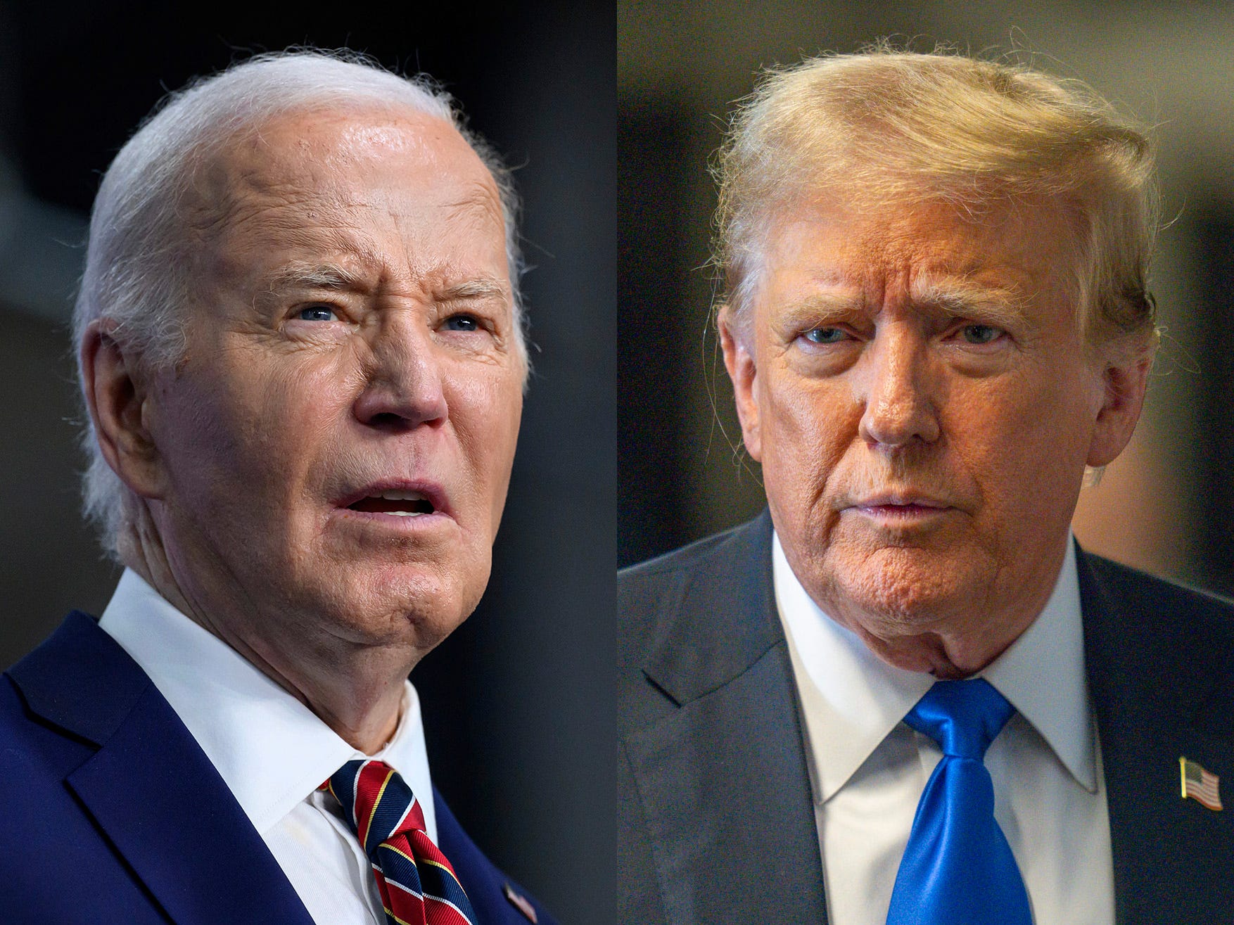 Composite photo of President Joe Biden and former President Donald Trump.