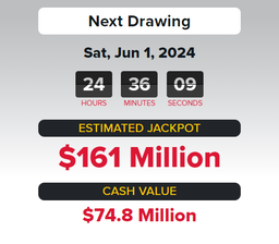Powerball winning numbers for Saturday, June 1, 2024 lottery drawing. Jackpot at $161M