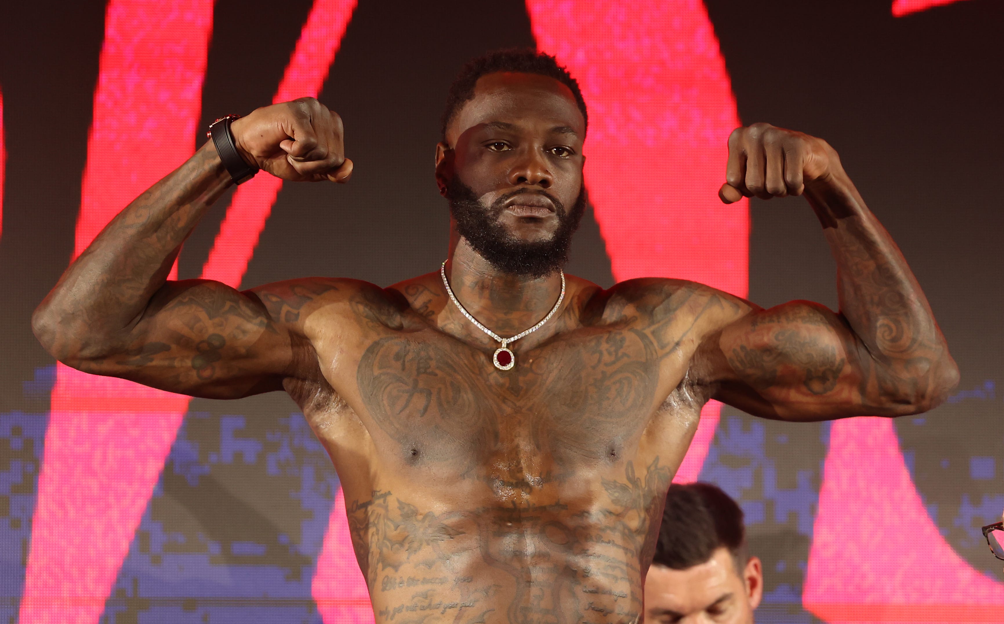Deontay Wilder weighs in on Friday in Riyadh, Saudi Arabia.
