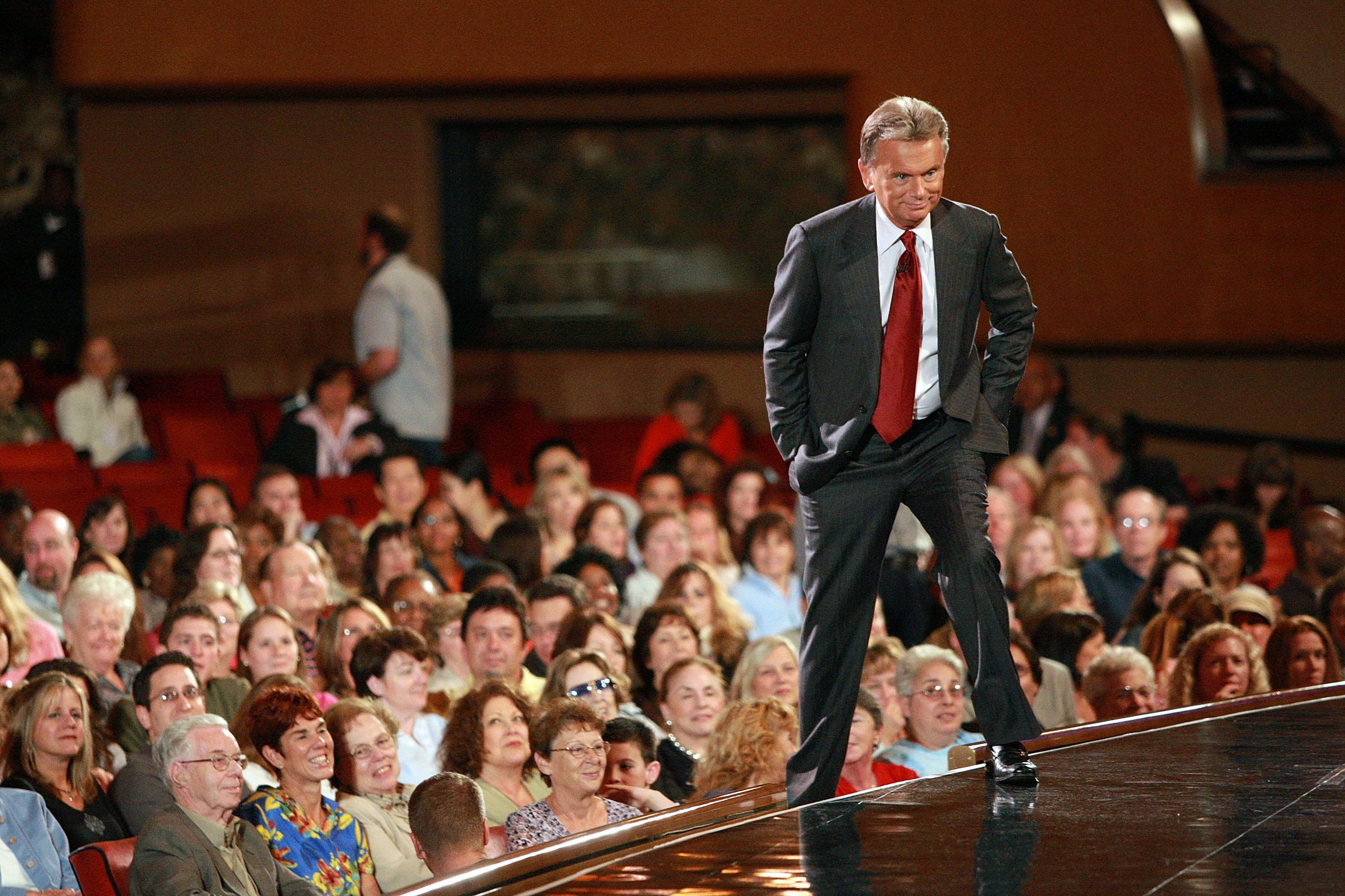 Pat Sajak, longtime "Wheel of Fortune" host announced his departure in June 2023 after 41 seasons, writing that the time he spent as host was a "wonderful ride." Sajak is pictured on stage after greeting the audience during a taping of "Wheel Of Fortune Celebrity Week" in September 2007 in New York City.