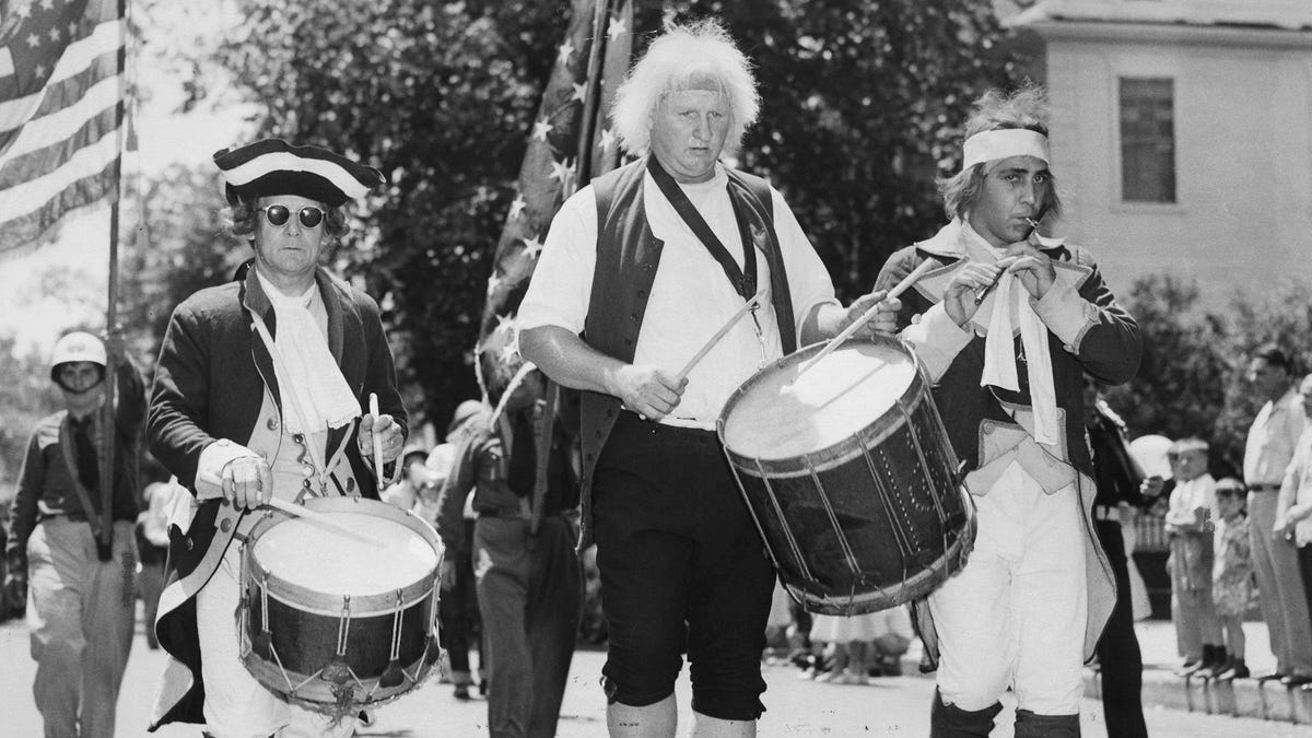 1952: The Minute Men march by during Bristol's celebration of the Fourth.