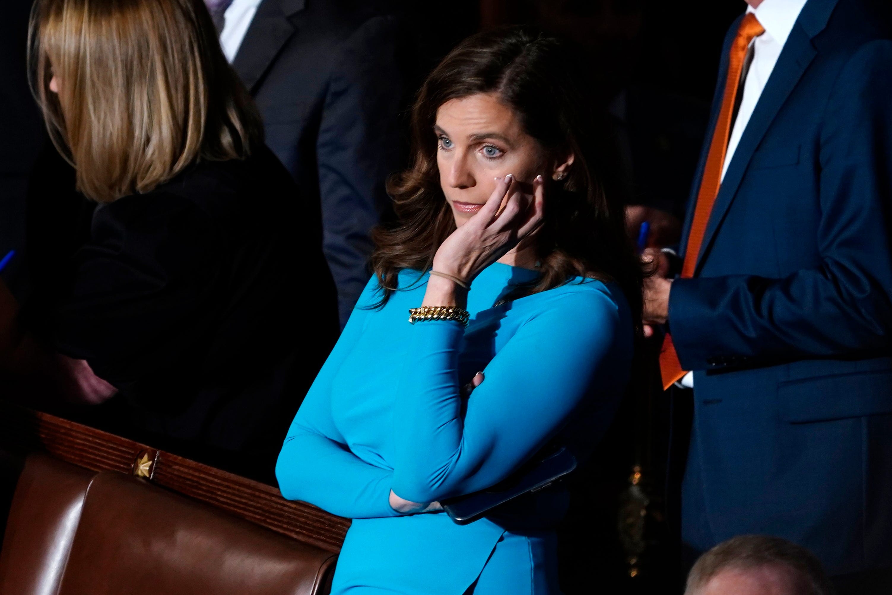 Rep. Nancy Mace, R-S.C., is seen on the House floor as lawmakers hold a second vote to elect a new speaker in Washington.