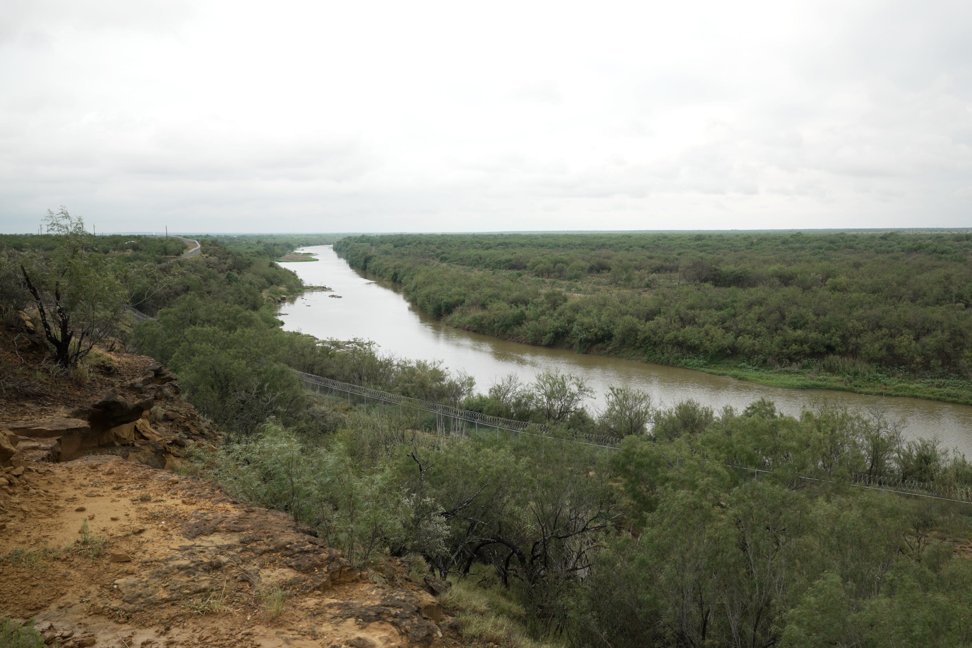 A section of the Rio Grande near Zapata, Texas, about an hour outside of Laredo, is visible on May 17, 2024.