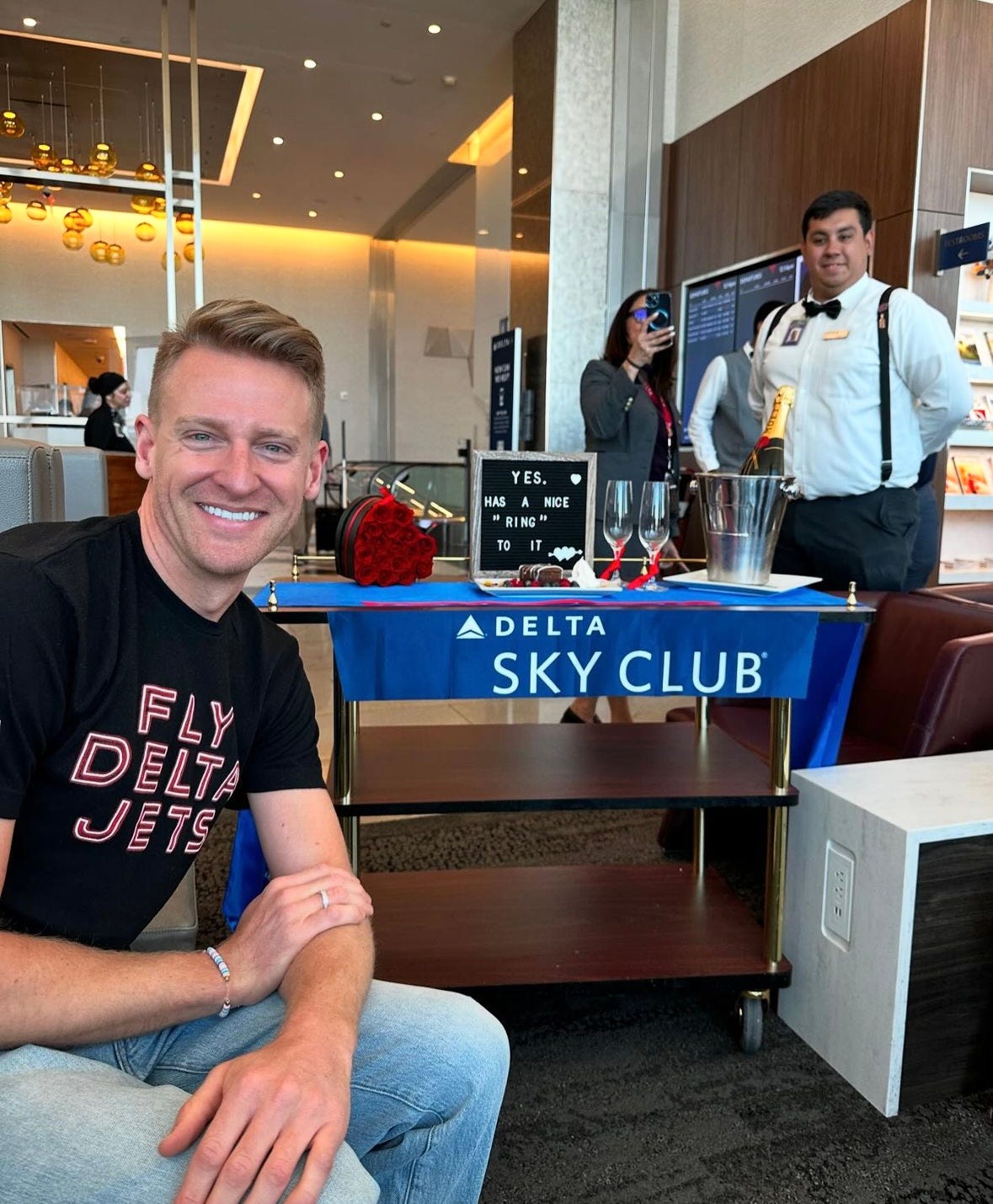 Ryan Scheb at Delta Air Line's Sky Club.
