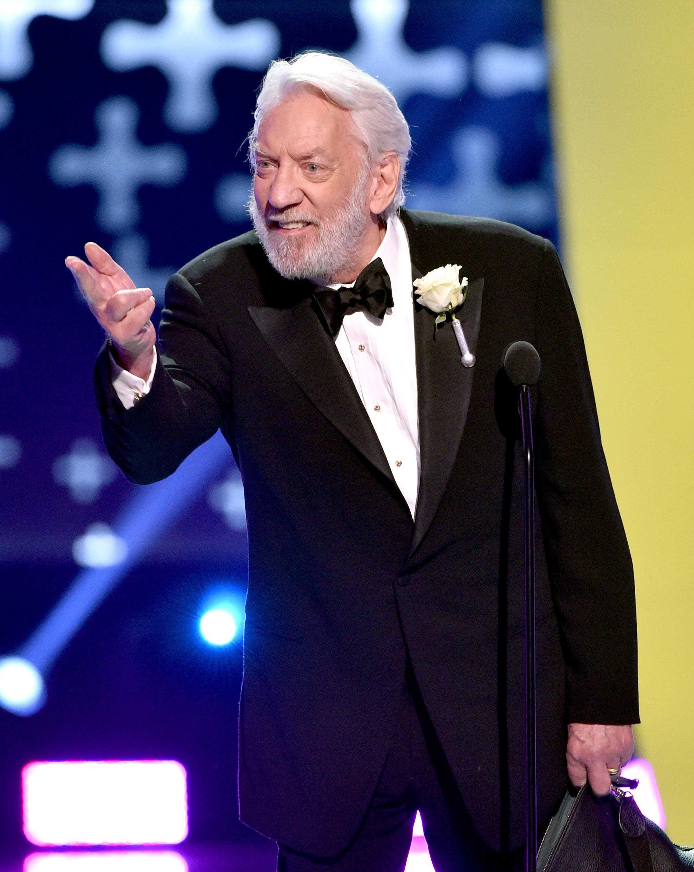 Donald Sutherland, winner of Best Villain appears onstage during FOX's 2014 Teen Choice Awards at The Shrine Auditorium on Aug. 10, 2014 in Los Angeles.