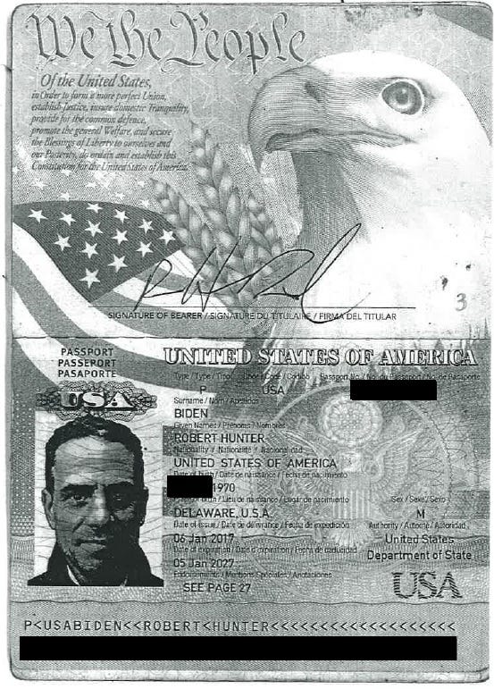 The passport Hunter Biden provided a Delaware gun shop in 2018. It does not provide his address and is not sufficient to purchase a handgun.