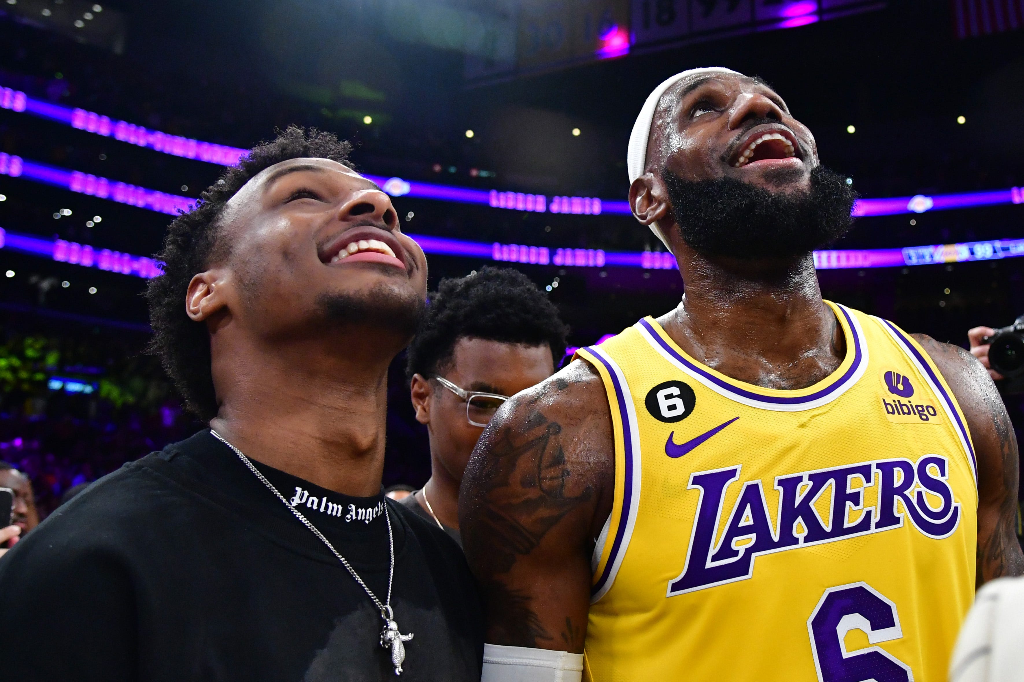 LeBron James and Bronny James may soon be suiting up together on the Lakers.