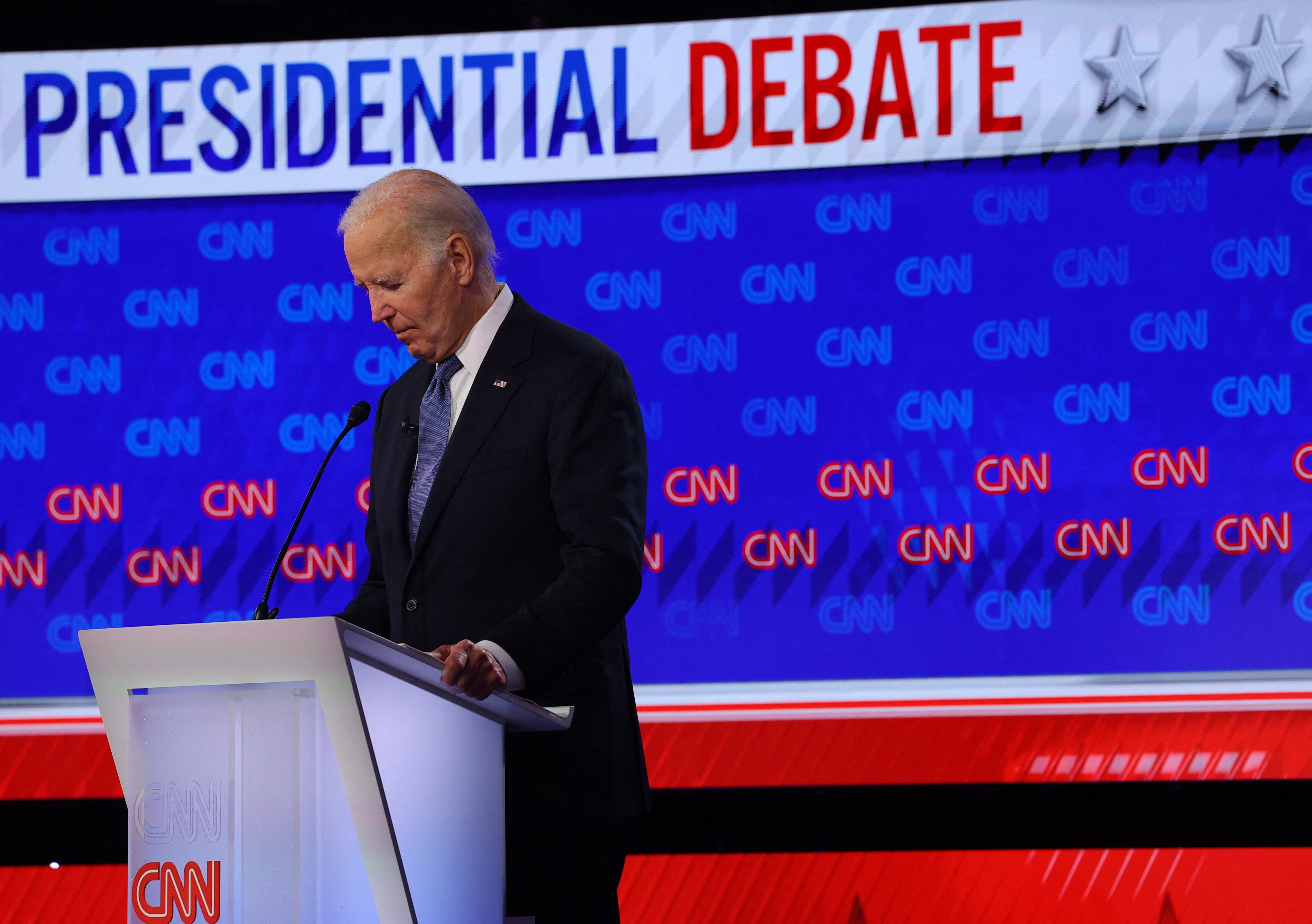President Joe Biden attends his first 2024 presidential face-off with former President Donald Trump in Atlanta on June 27.