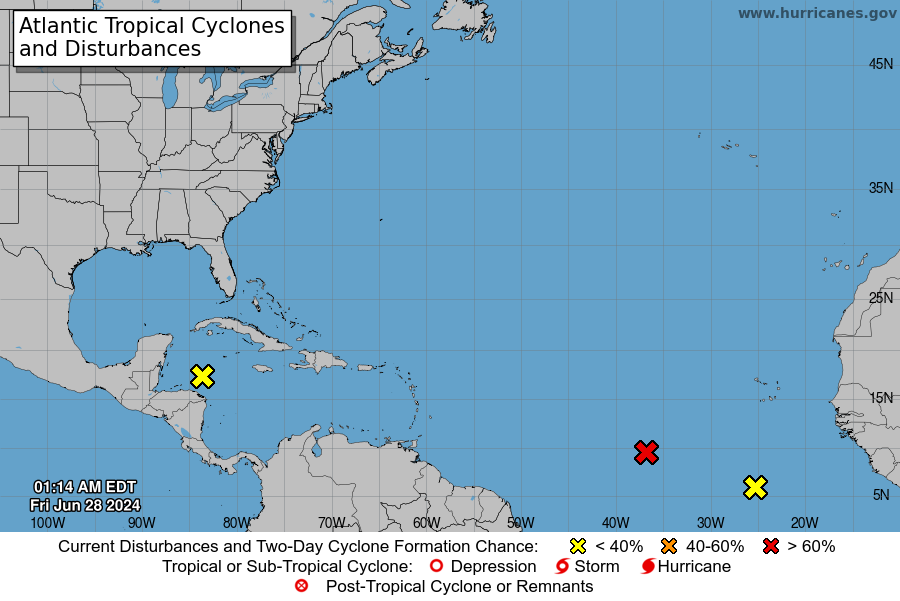 A low pressure system located about 1,500 miles southeast of the Windward Islands could develop into Tropical Storm Beryl soon, according to the National Hurricane Center.
