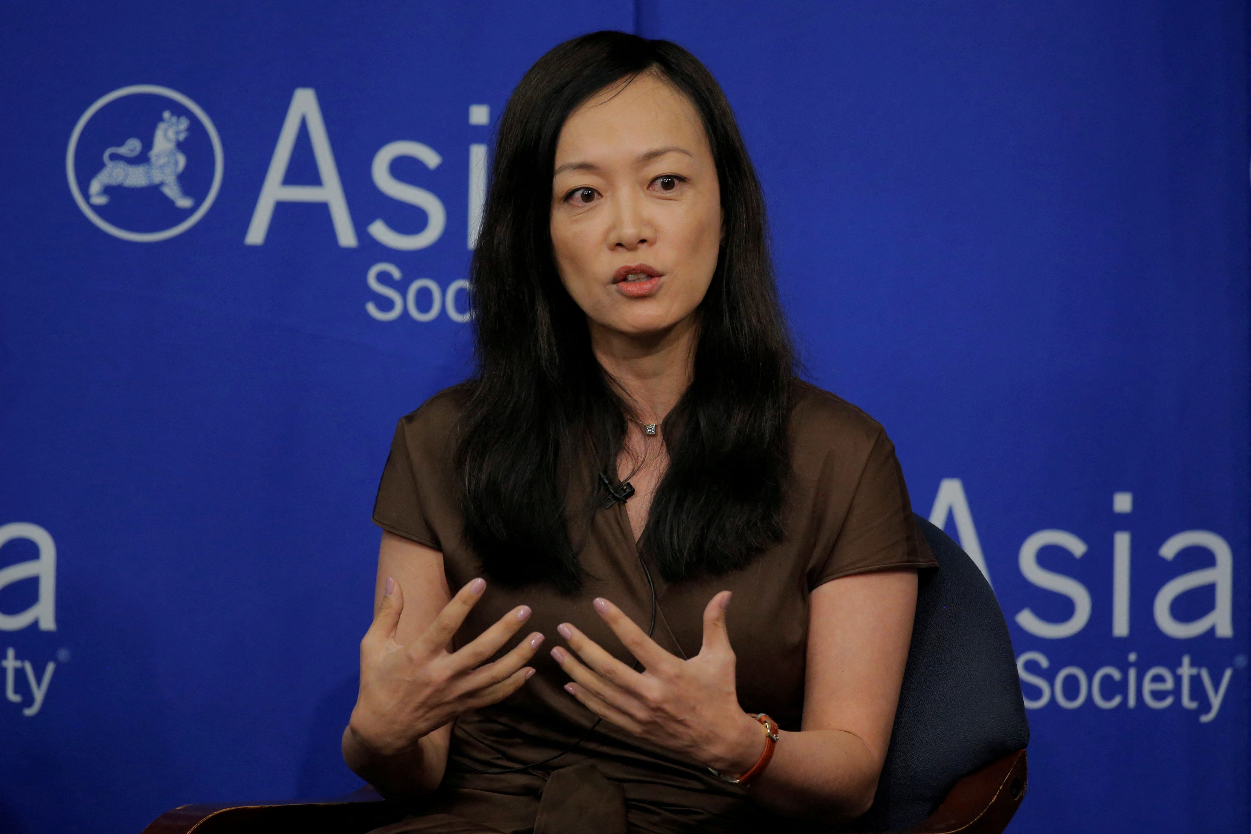 Sue Mi Terry, then director at Bower Group Asia, speaks on a "Crisis on the Peninsula: Implications for the U.S. - Korea Alliance" panel at the Asia Society in New York, U.S., June 19, 2017.