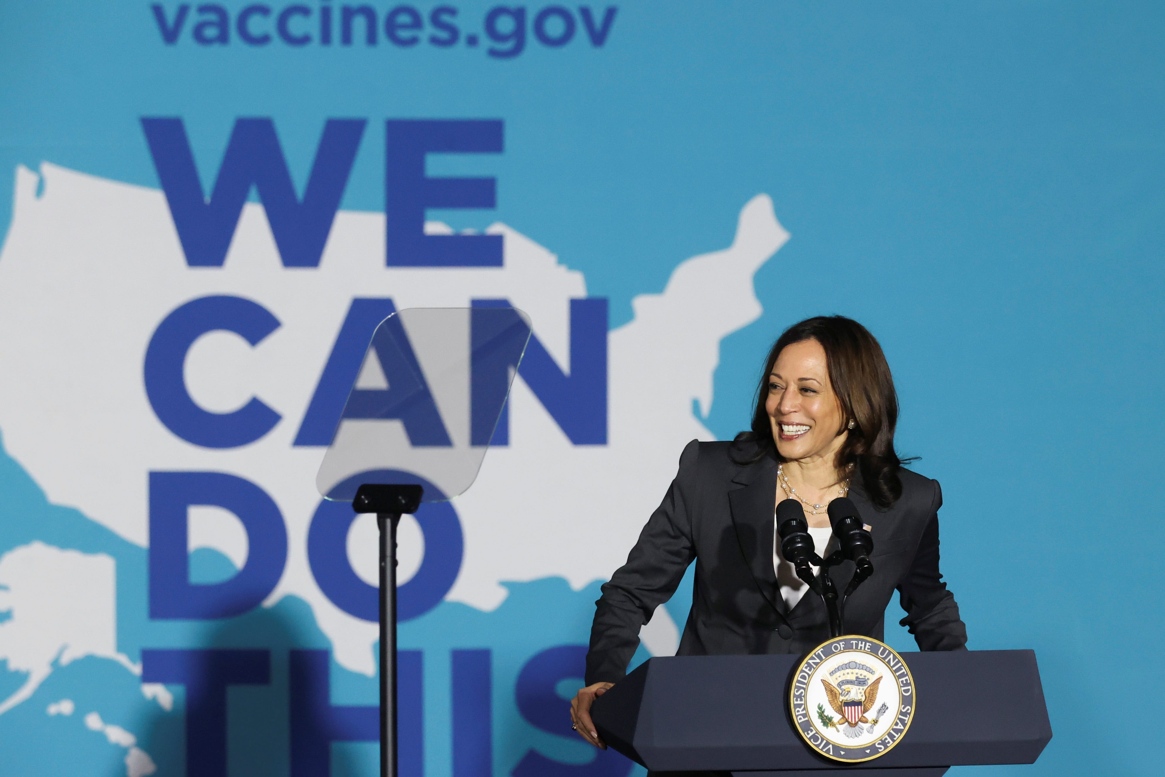 Vice President Kamala Harris delivers remarks in Atlanta on June 18, 2021.