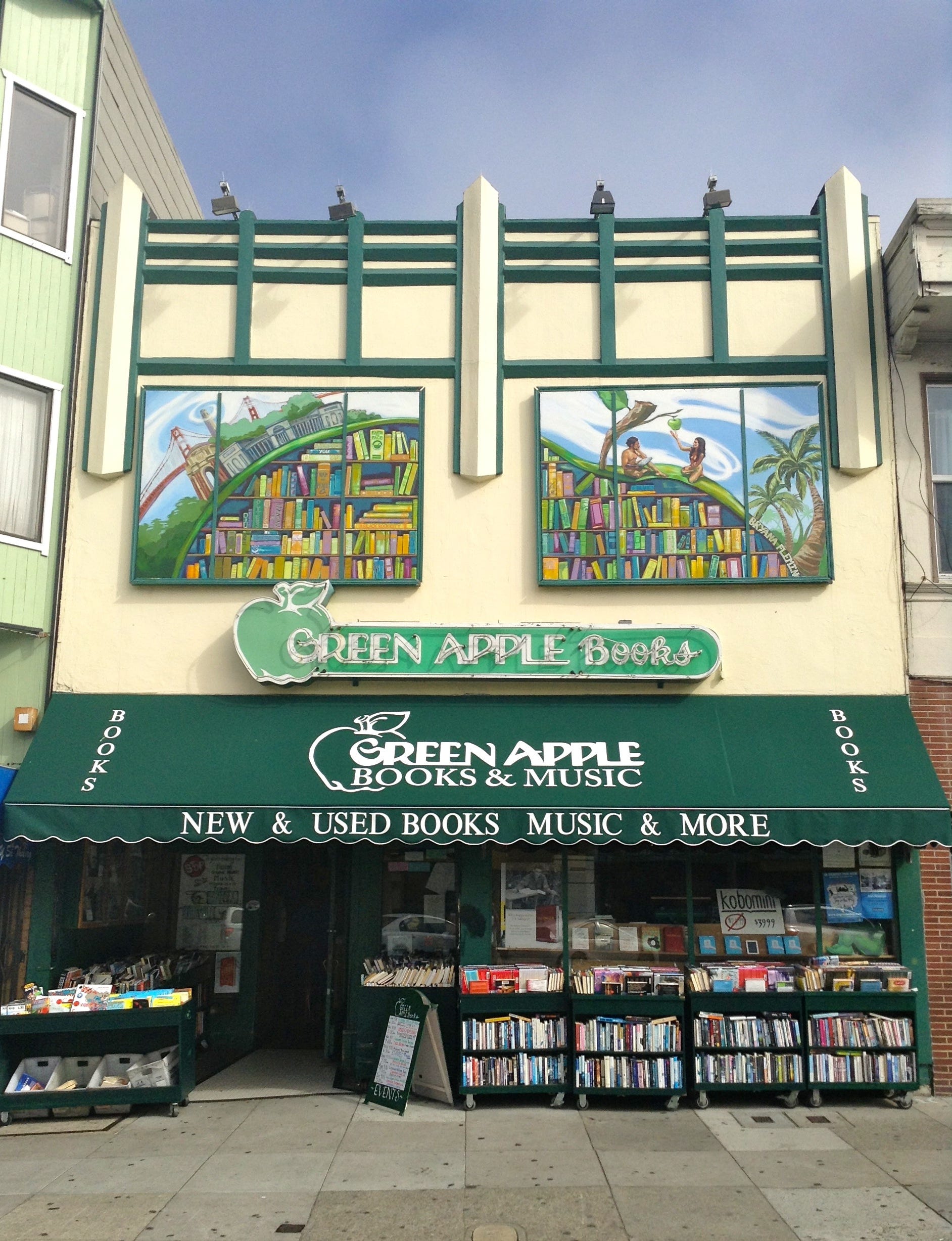 Green Apple Books is an independent bookstore that opened in San Francisco in 1967.