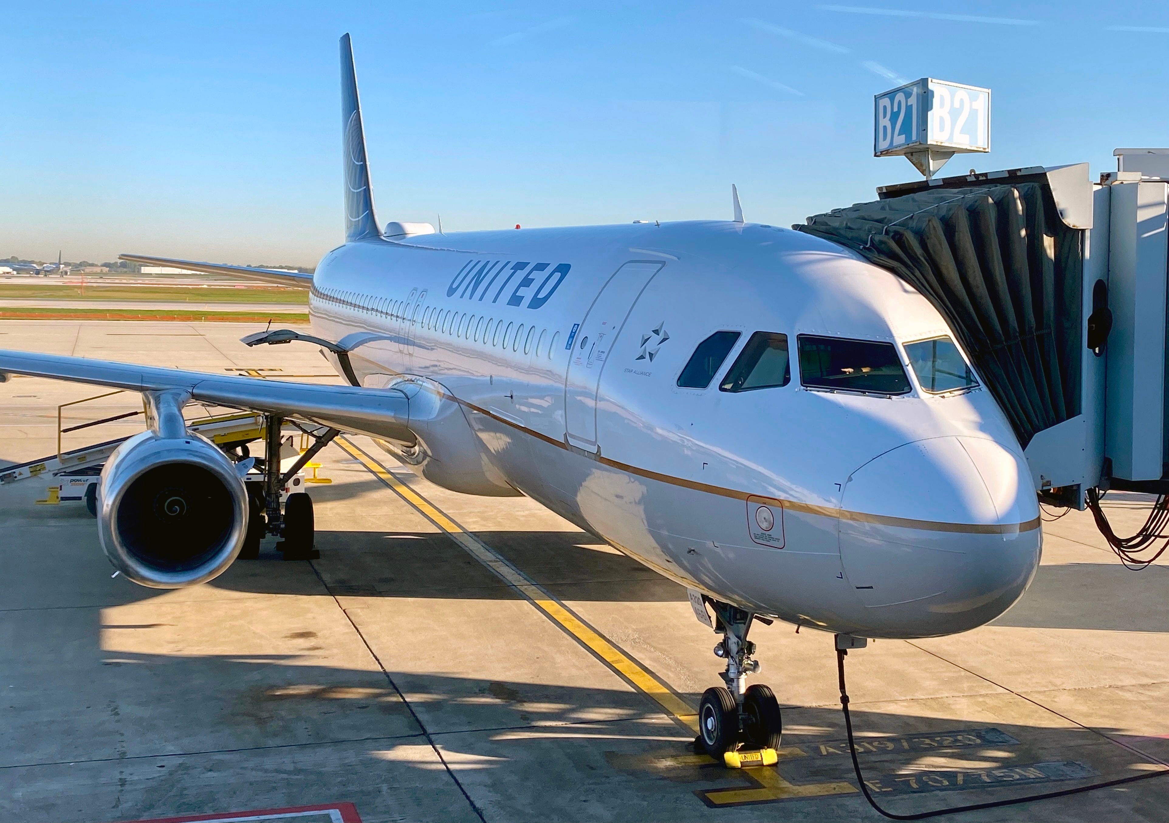 A United Airlines plane seen at the gate at Chicago OHare International Airport (ORD)on Oct. 5, 2020, in Chicago, Illinois.